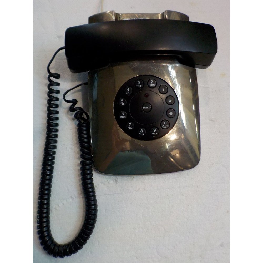 Vintage 1984 Italian Design Grand Prix TeleQuest Rare Chrome Look Telephone
